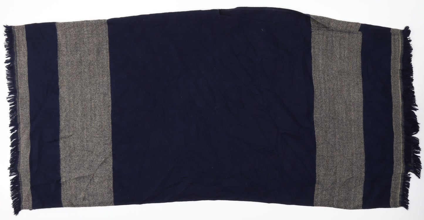 Preworn Womens Blue Striped   Shawl/Wrap   - poncho