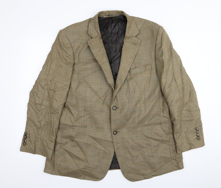 brook tavern Mens Beige Check  Jacket Blazer Size 44