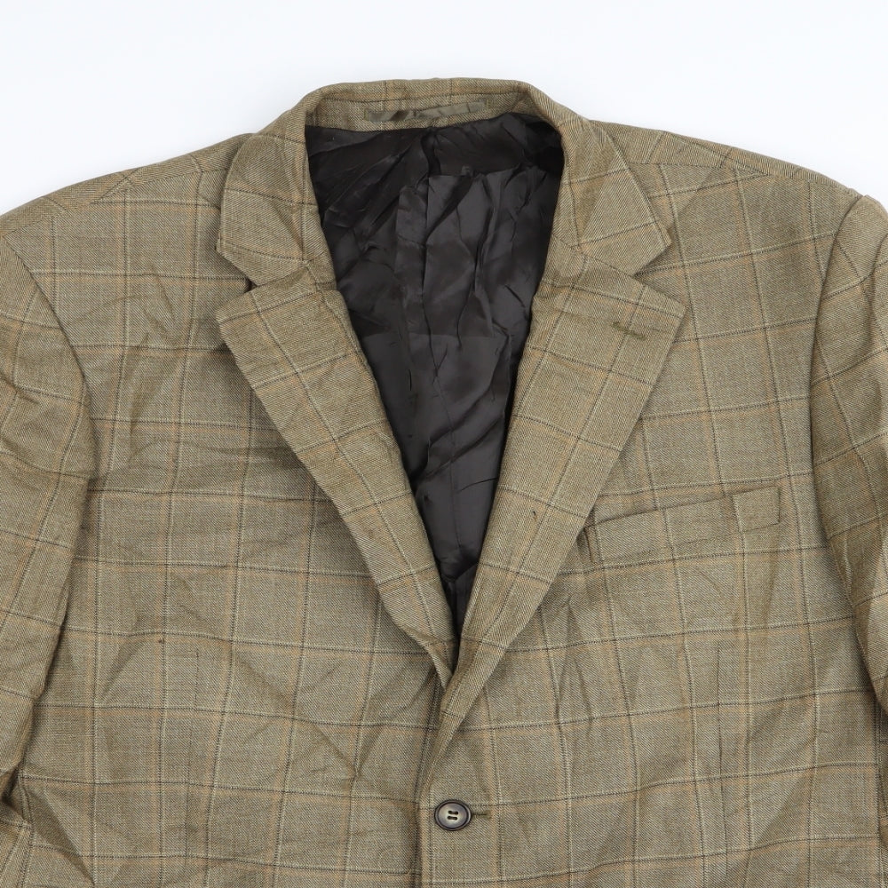 brook tavern Mens Beige Check  Jacket Blazer Size 44