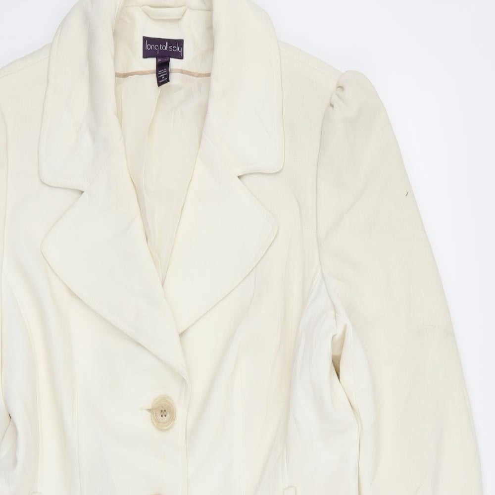 Long Tall Sally Womens White   Jacket Coat Size 14