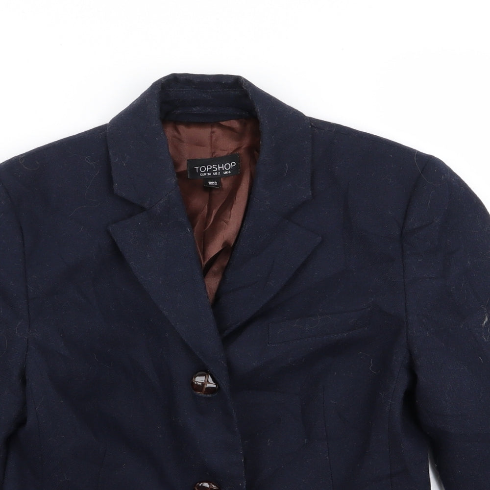 Topshop Womens Blue   Jacket Blazer Size 6