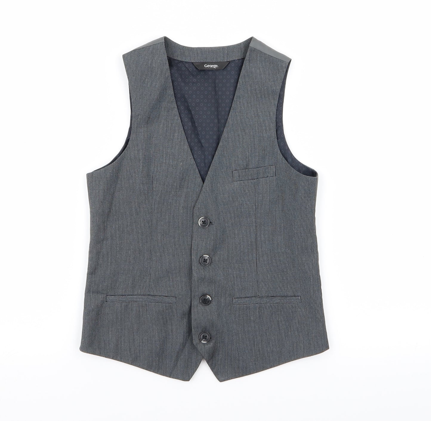 Asda George Boys Grey   Jacket Waistcoat Size 7-8 Years