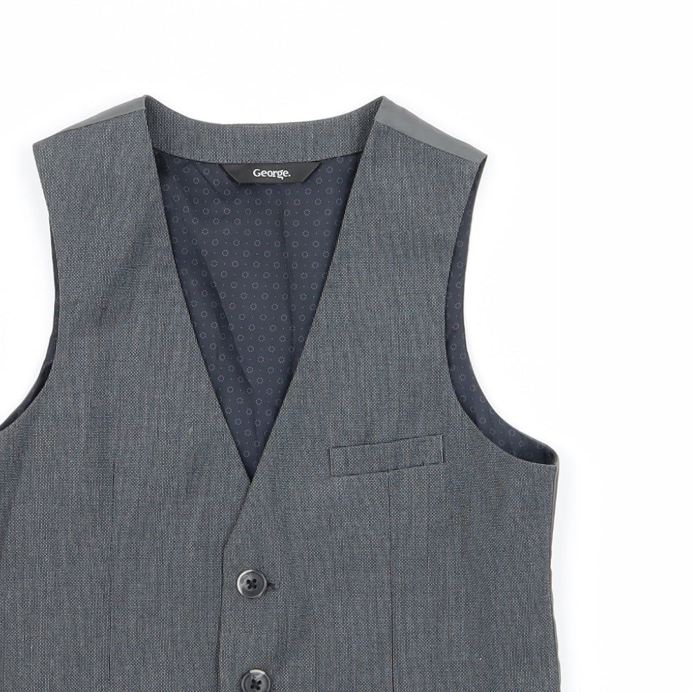 Asda George Boys Grey   Jacket Waistcoat Size 7-8 Years
