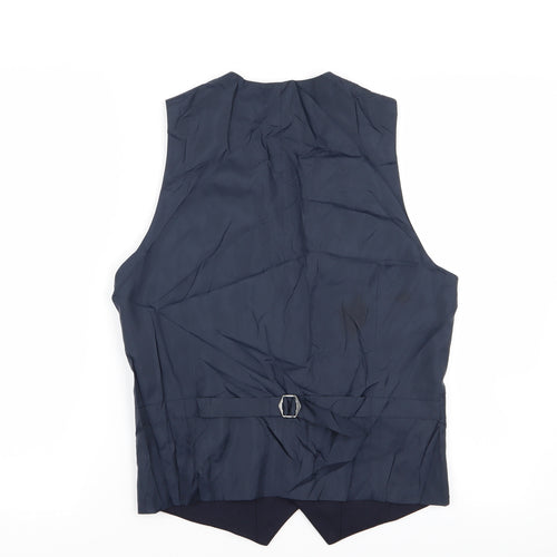 M&S Mens Blue   Jacket Suit Waistcoat Size S