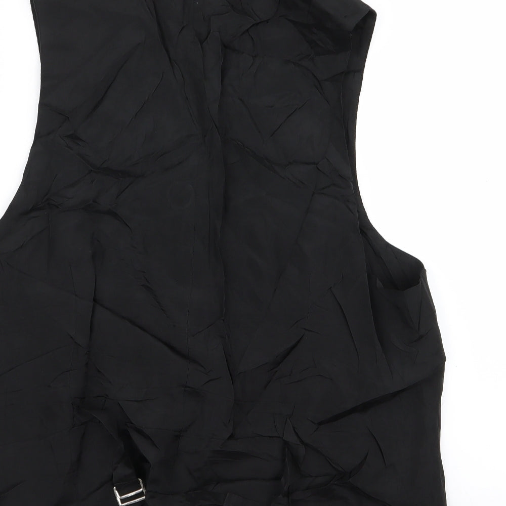 Preworn Mens Black   Jacket Suit Waistcoat Size 34