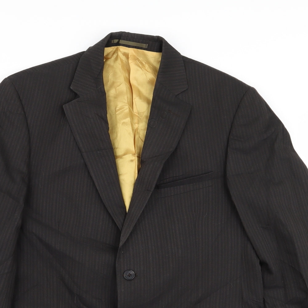 hugo james Mens Black Striped  Jacket Blazer Size 40