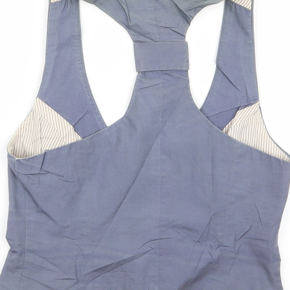 Warehouse Womens Blue   Jacket Suit Waistcoat Size 8