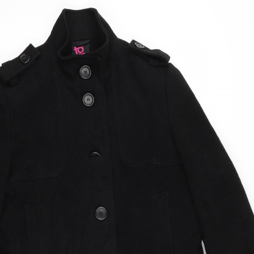 TG Womens Black   Overcoat Coat Size 20