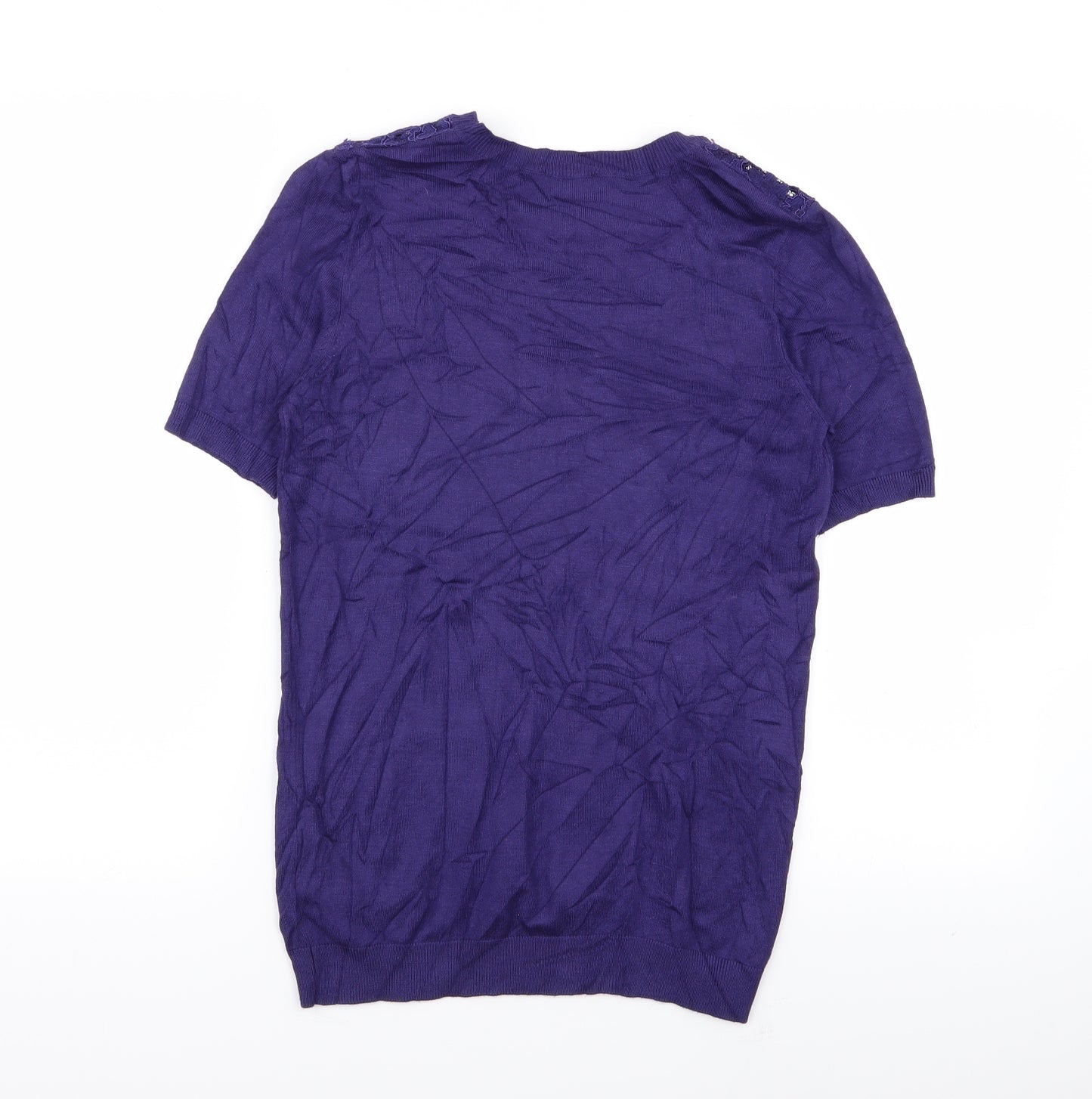 Dorothy Perkins Womens Purple Floral  Basic T-Shirt Size 10