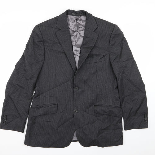 Paul Costelloe Mens Grey Striped  Jacket Blazer Size 38