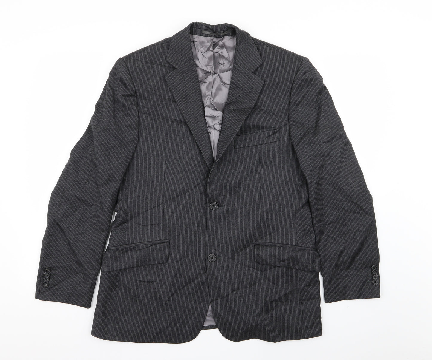 Paul Costelloe Mens Grey Striped  Jacket Blazer Size 38