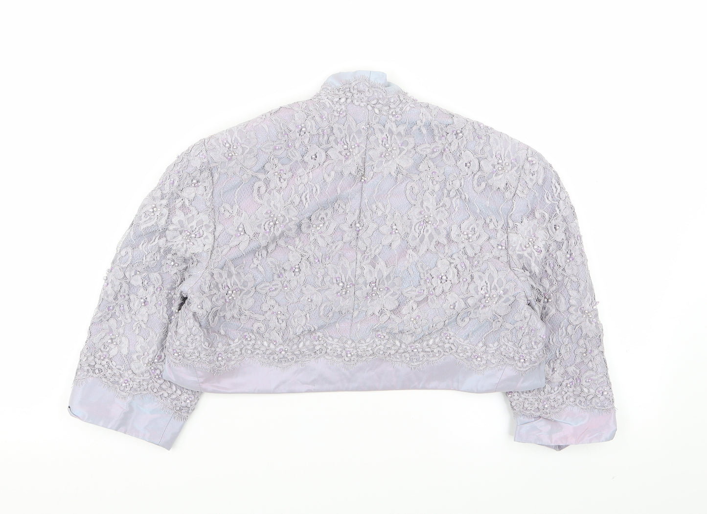Preworn Womens Purple Floral  Cardigan Jumper Size 14