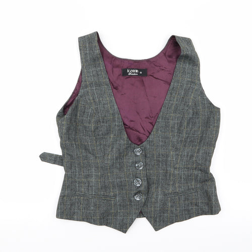 katrin Womens Grey Check  Jacket Suit Waistcoat Size 12