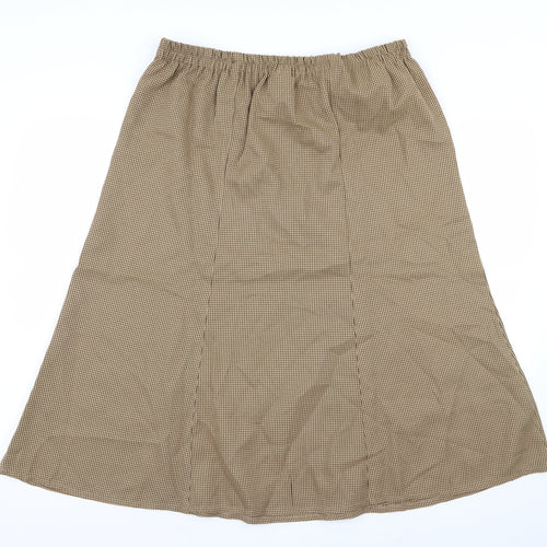 Damart Womens Yellow Houndstooth  Flare Skirt Size 18  - Stretch waistband
