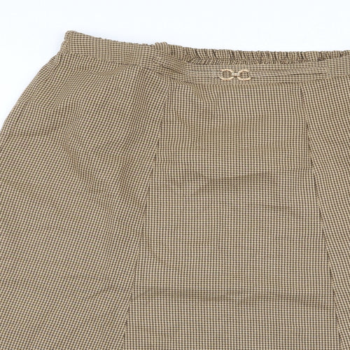 Damart Womens Yellow Houndstooth  Flare Skirt Size 18  - Stretch waistband