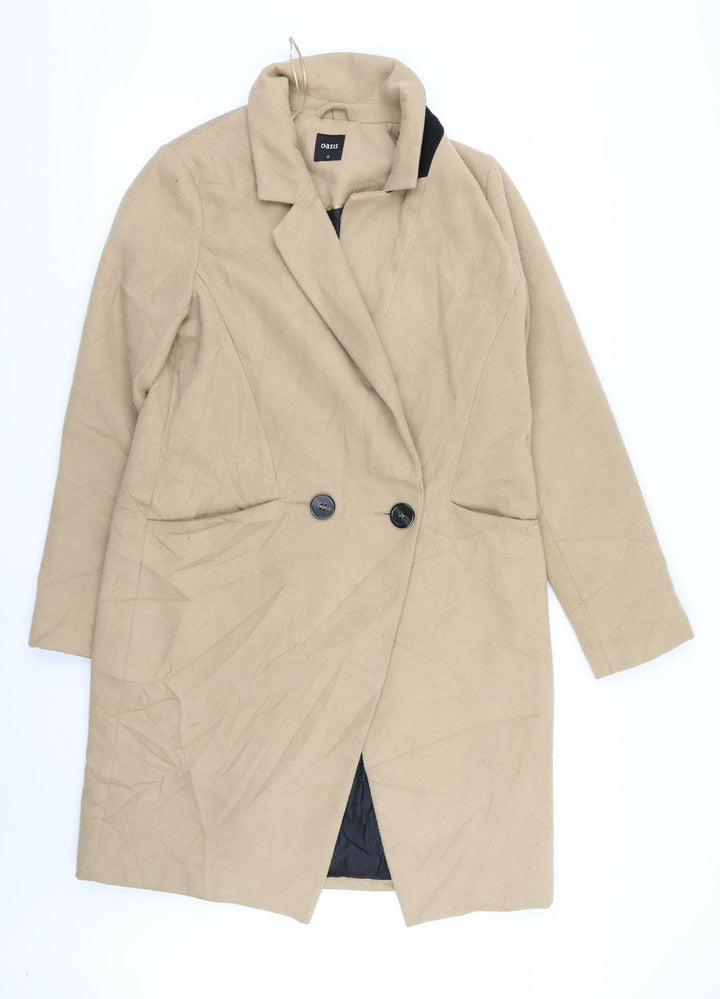 Oasis Womens Beige   Overcoat Coat Size M