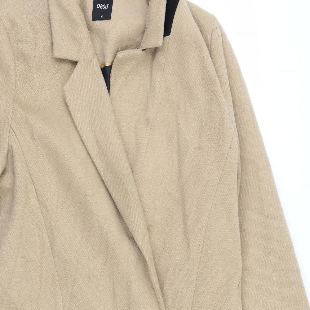 Oasis Womens Beige   Overcoat Coat Size M