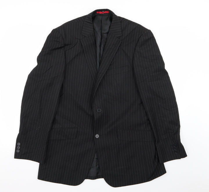 Burton Mens Black Striped  Jacket Blazer Size 38