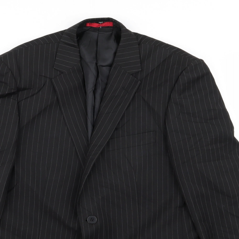 Burton Mens Black Striped  Jacket Blazer Size 38