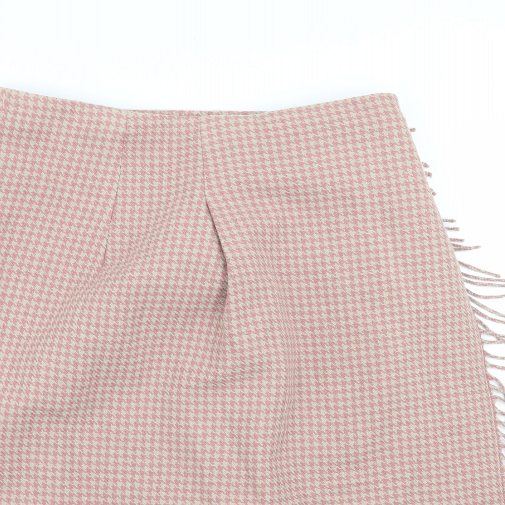 uni qld Womens Multicoloured Houndstooth  A-Line Skirt Size 30 in