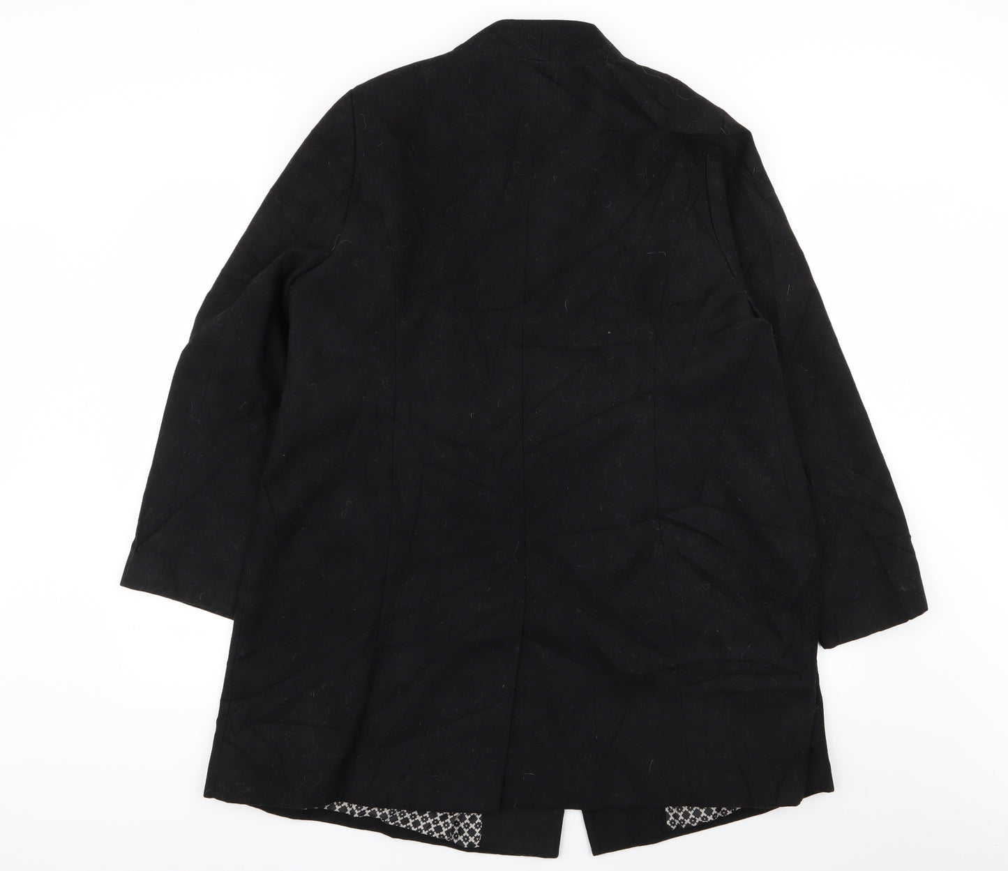 M&S Womens Black   Overcoat Coat Size 22