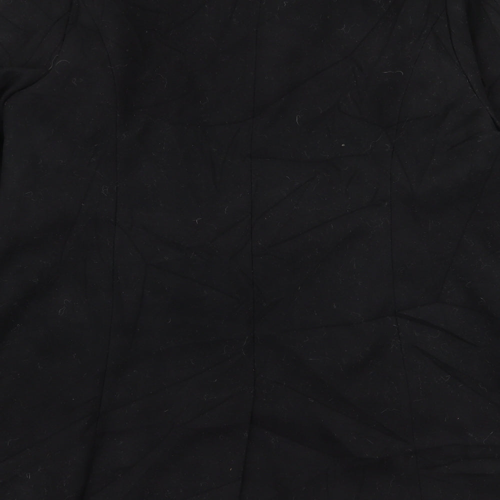 M&S Womens Black   Overcoat Coat Size 22