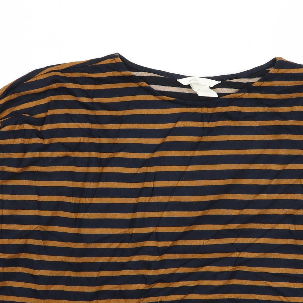H&M Womens Multicoloured Striped  Basic T-Shirt Size 12