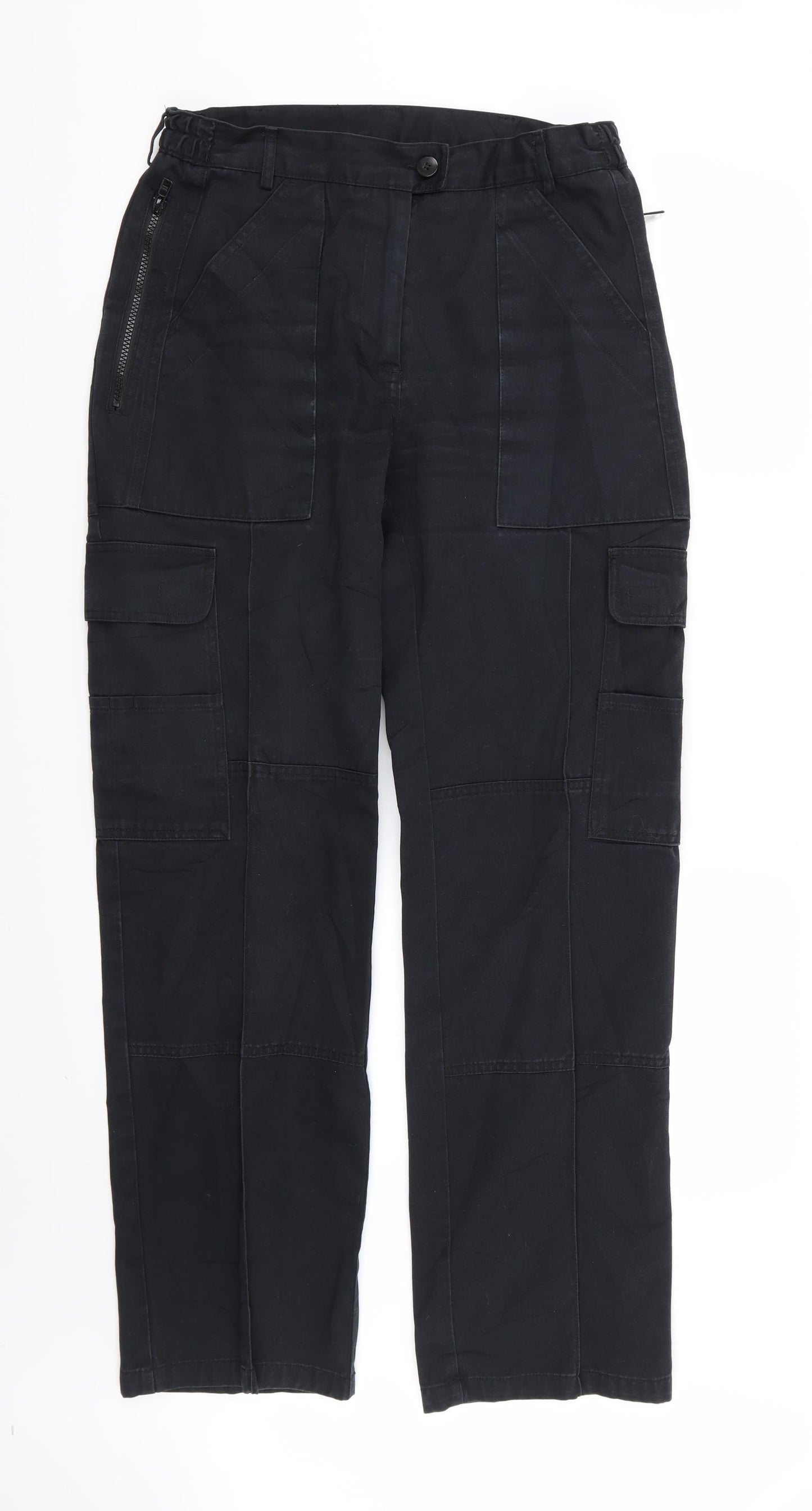 Preworn Womens Black   Cargo Trousers Size 12 L33 in