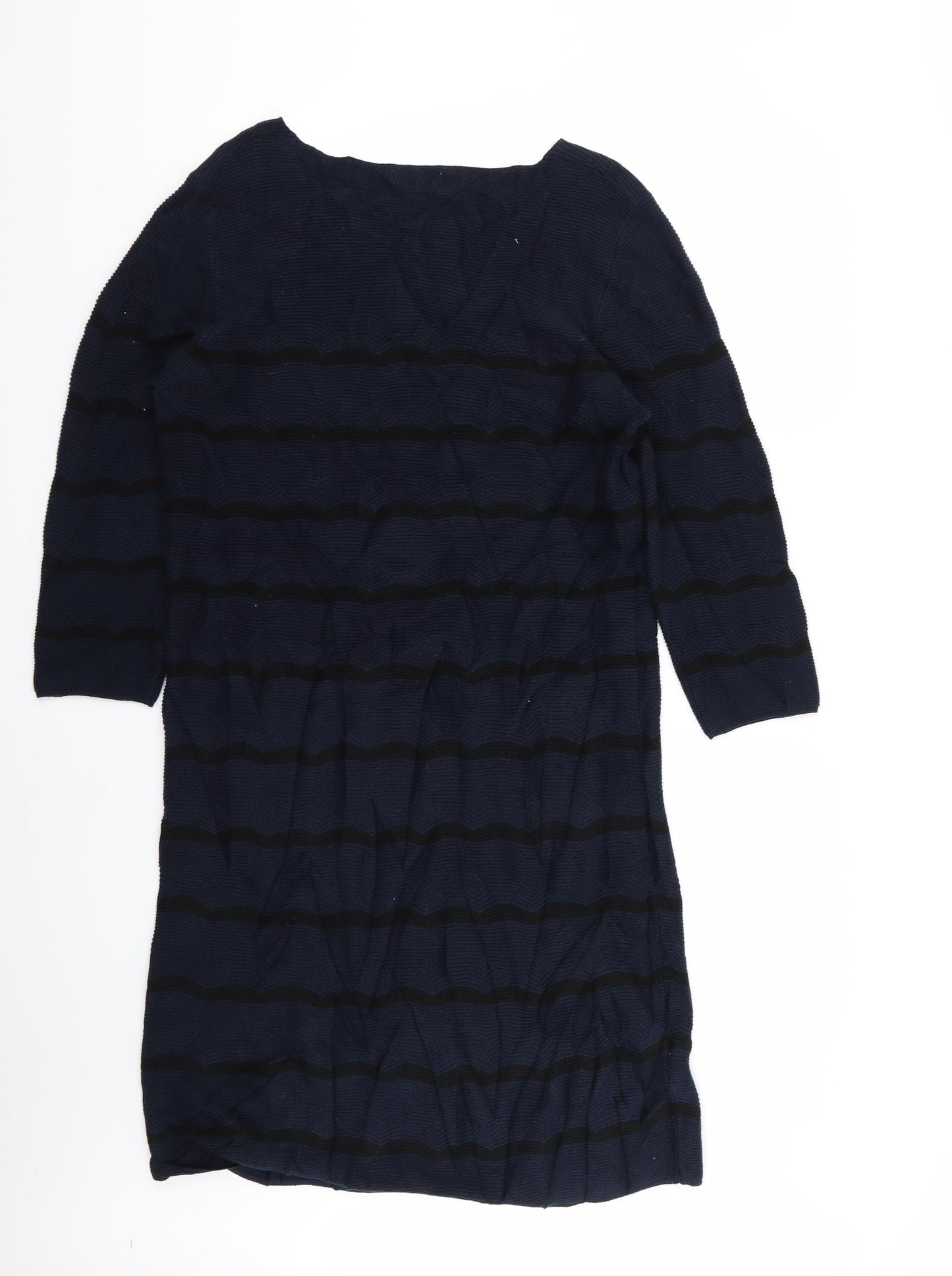 Monsoon Womens Blue Striped  Jumper Dress  Size 18