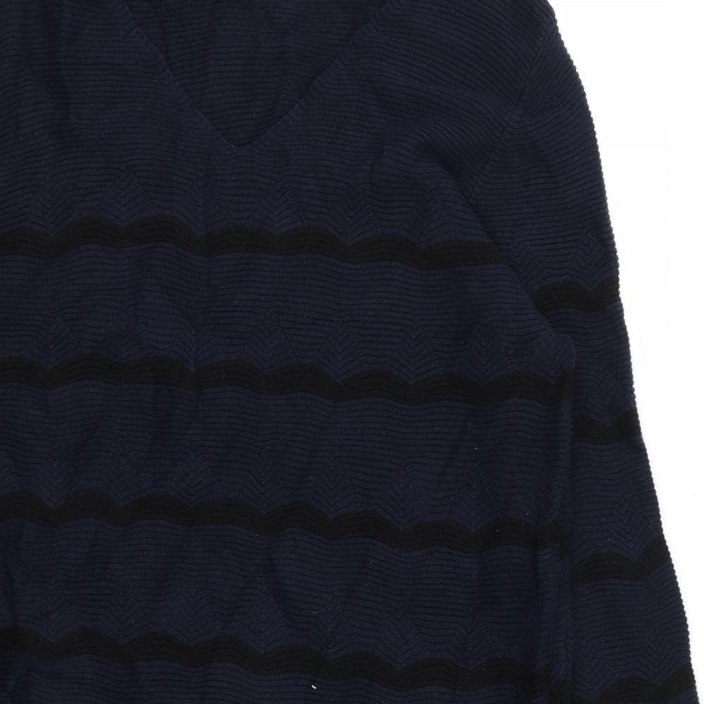 Monsoon Womens Blue Striped  Jumper Dress  Size 18