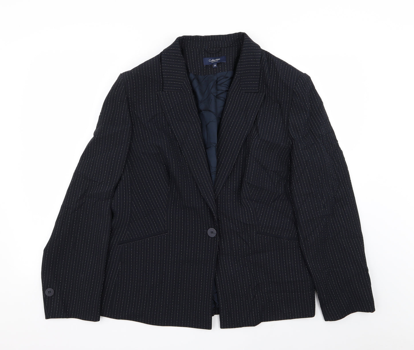 Debenhams Womens Blue Striped  Jacket Blazer Size 20
