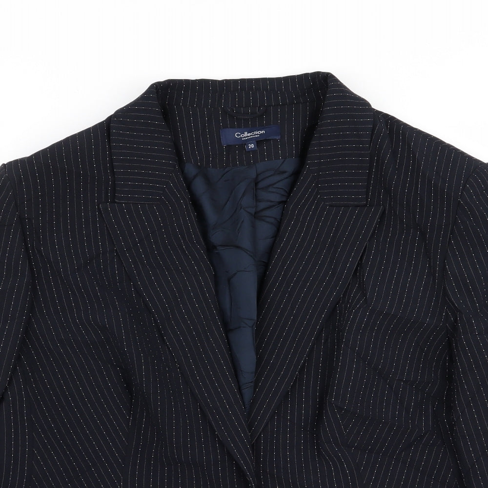 Debenhams Womens Blue Striped  Jacket Blazer Size 20