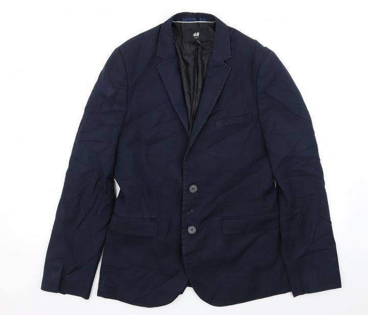 H&M Mens Blue Jacket Blazer Size 36