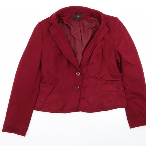 M&S Womens Red   Jacket Blazer Size 14
