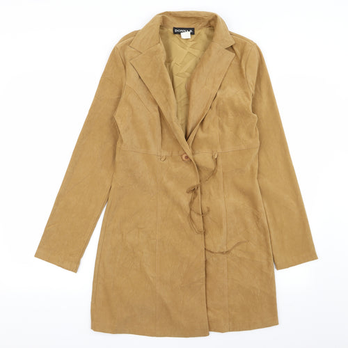 donna b Womens Beige   Overcoat Coat Size L