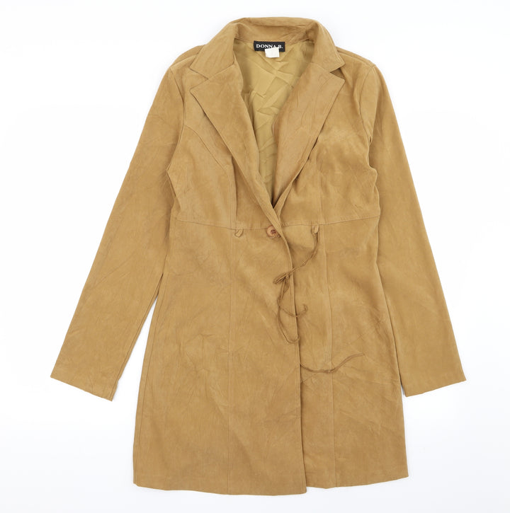 donna b Womens Beige   Overcoat Coat Size L