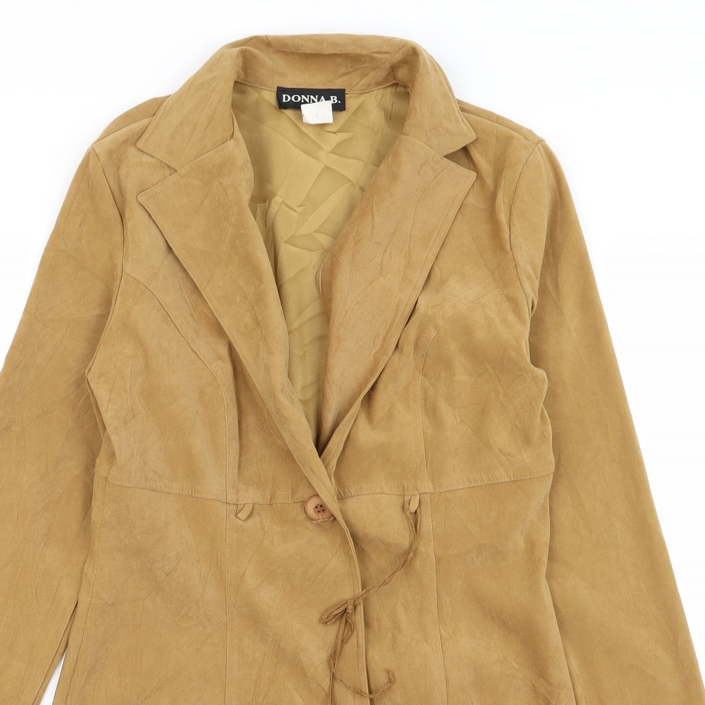 donna b Womens Beige   Overcoat Coat Size L