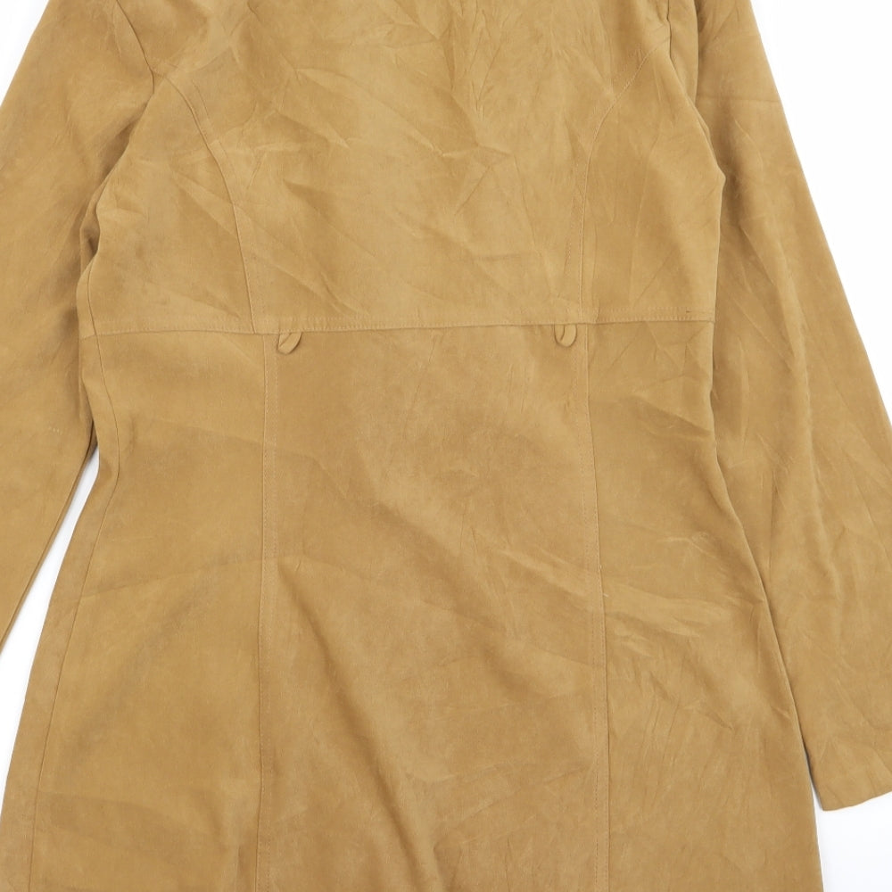 donna b Womens Beige   Overcoat Coat Size L