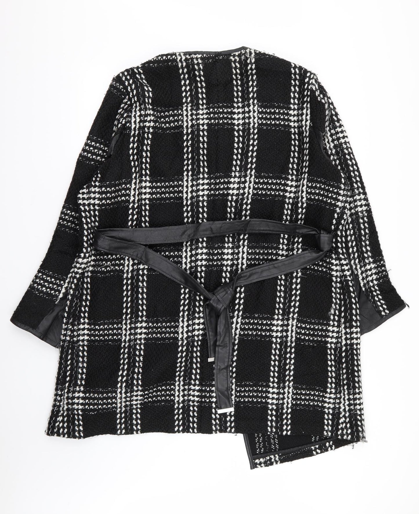 Star Womens Black Check  Overcoat Coat Size 20