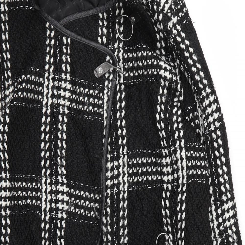 Star Womens Black Check  Overcoat Coat Size 20