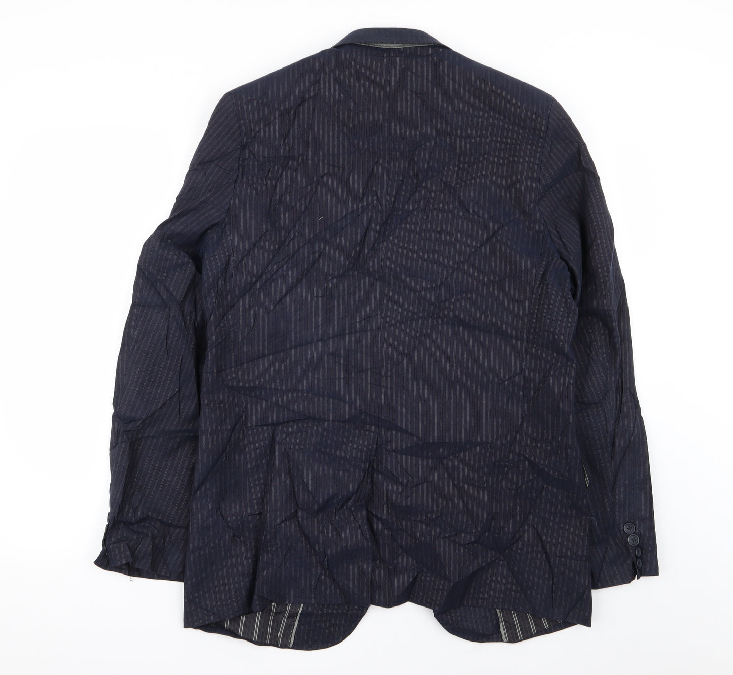 Scotch & Soda Mens Blue Striped  Jacket Blazer Size L