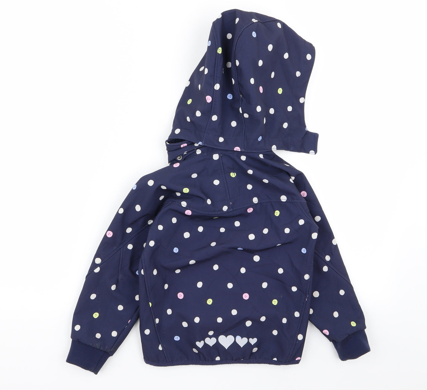 H&M Girls Blue Polka Dot  Basic Coat Coat Size 4 Years
