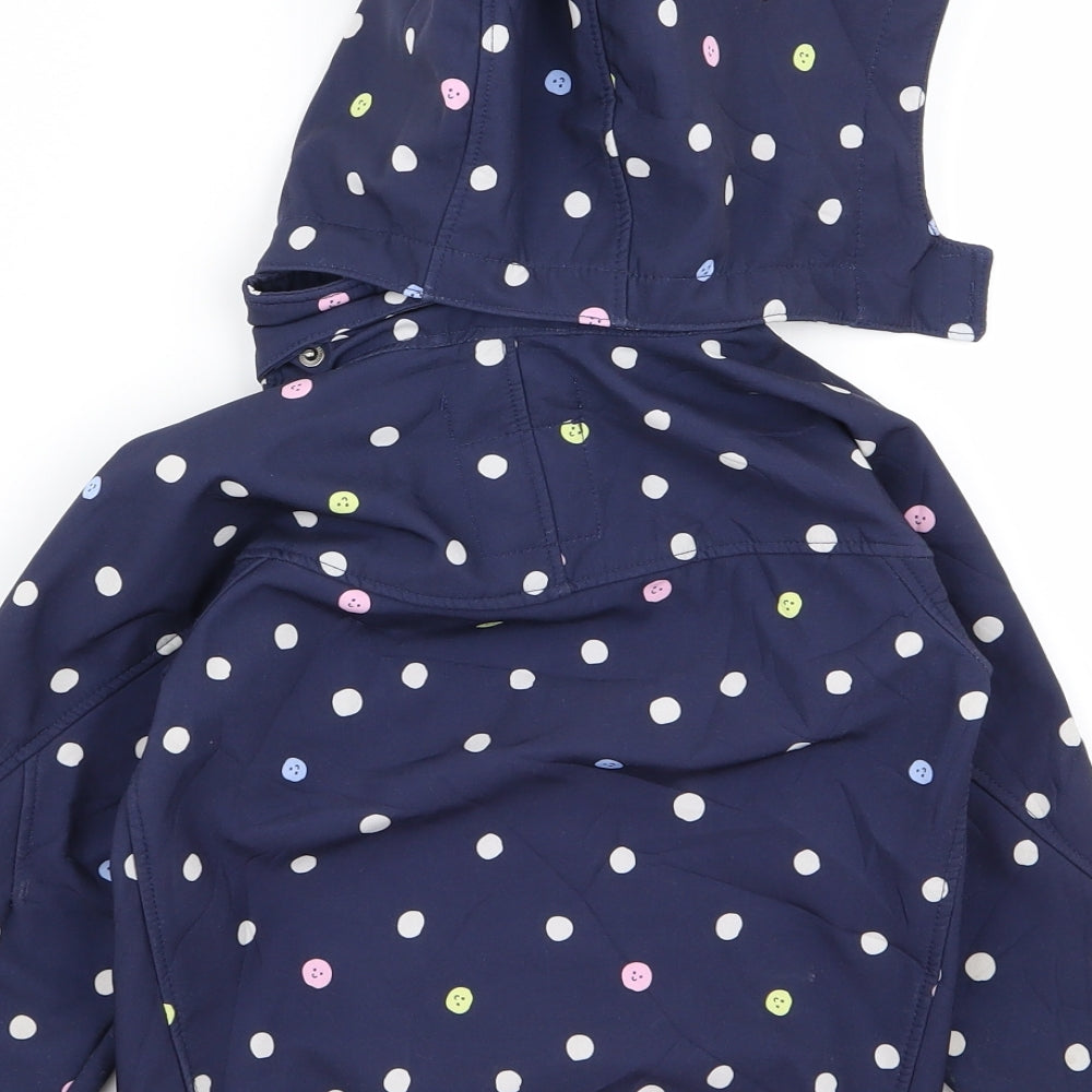 H&M Girls Blue Polka Dot  Basic Coat Coat Size 4 Years