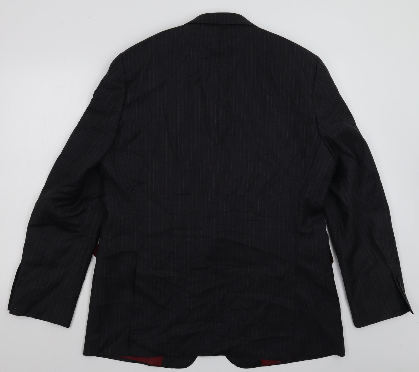 Jaeger Mens Black Striped  Jacket Suit Jacket Size 44