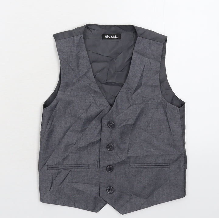 VivaKi Boys Grey   Jacket Waistcoat Size 5 Years