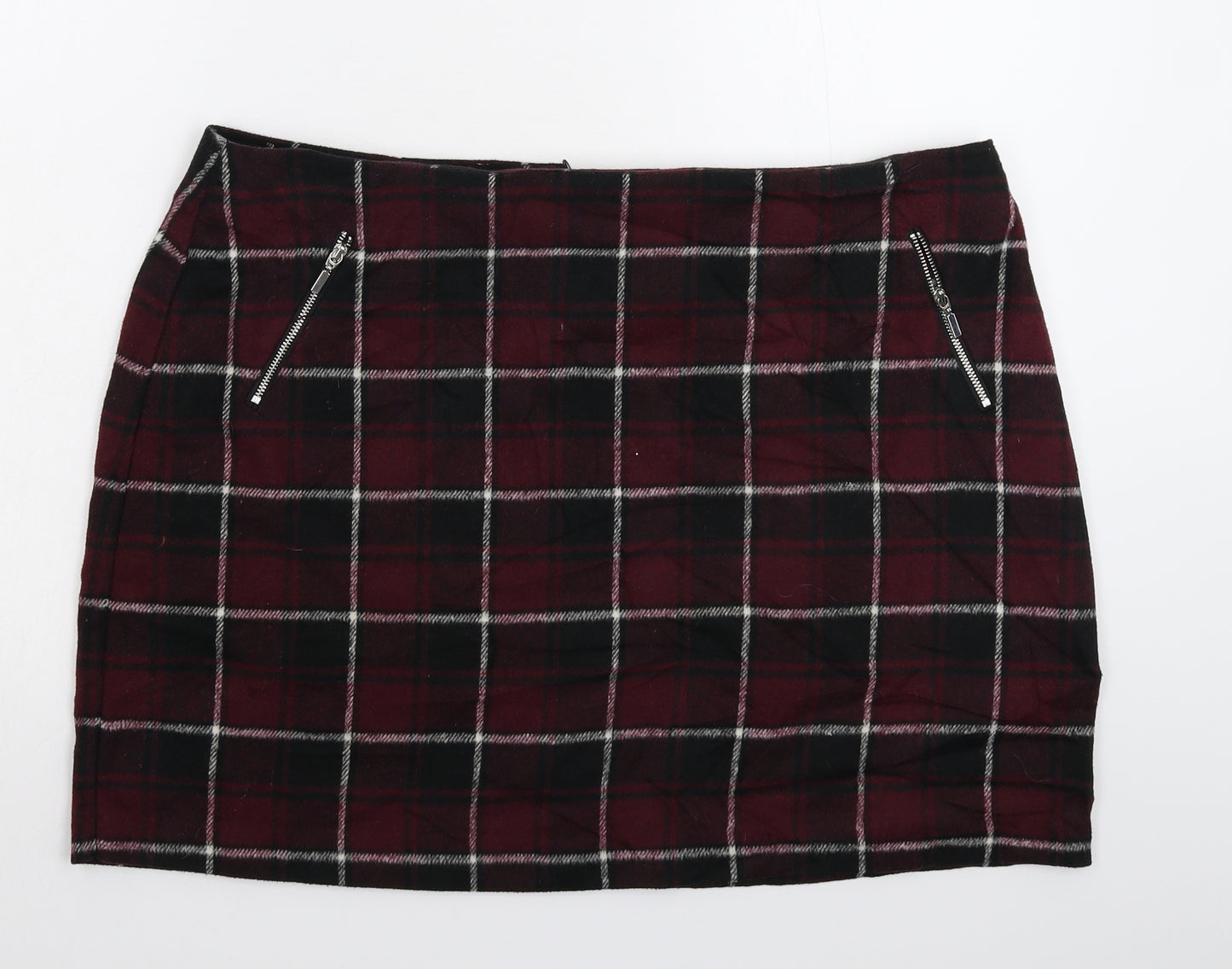 Peacocks Womens Multicoloured Check  A-Line Skirt Size 18
