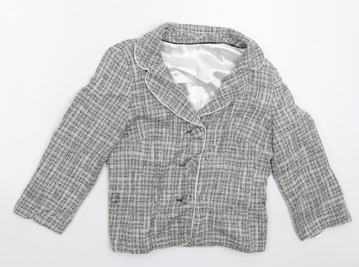 Dorothy Perkins Womens Grey Check  Jacket Blazer Size 12