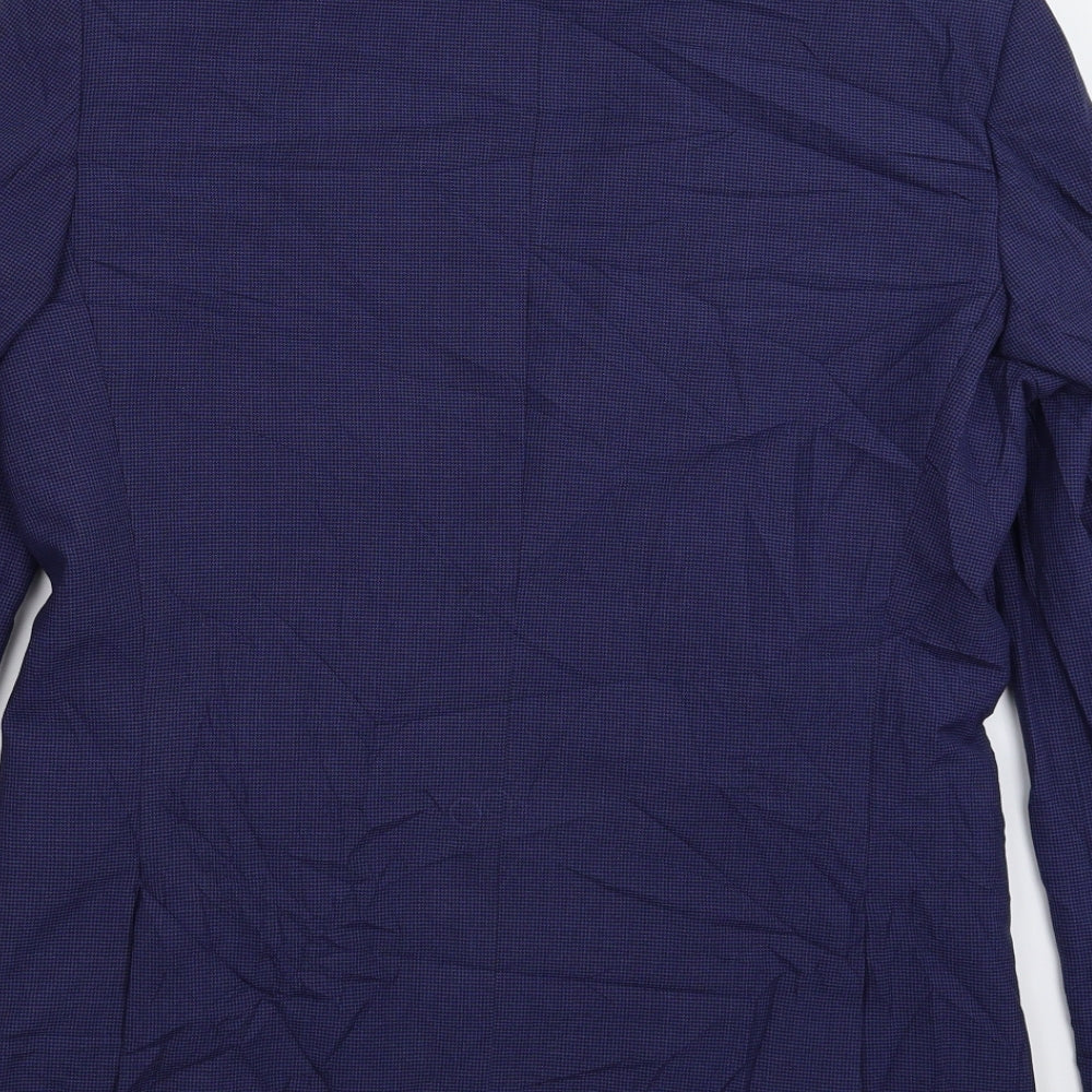 Marks and Spencer Mens Blue Houndstooth  Jacket Suit Jacket Size 40
