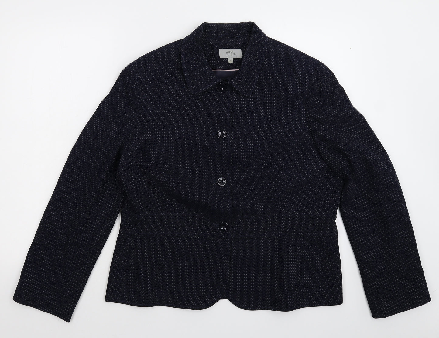 Marks and Spencer Womens Blue Spotted  Jacket Suit Jacket Size 18