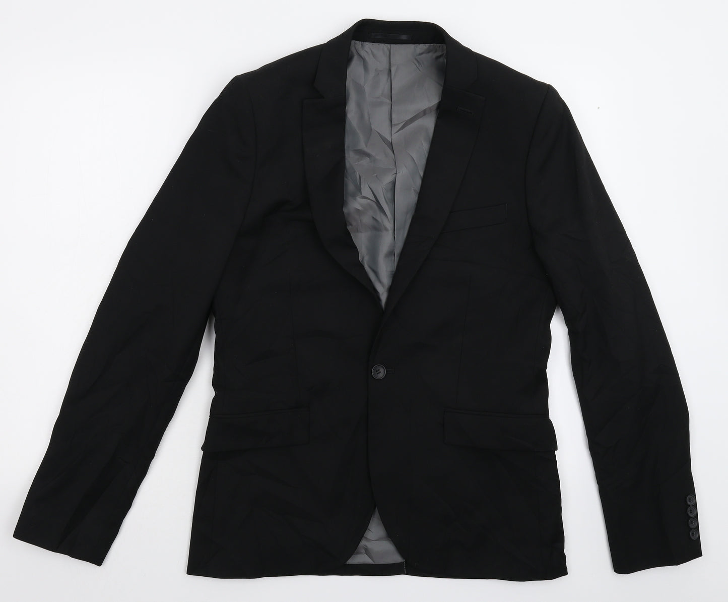 Topman Mens Black   Jacket Suit Jacket Size 38